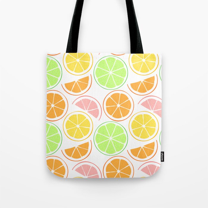 Citrus fruit circle slice seamless pattern illustration Tote Bag