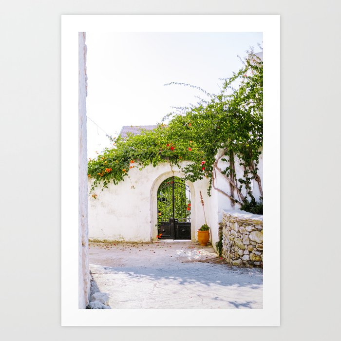 Gate to Secret Garden | Travel Photography in Small Town on Naxos, Greece | Vibrant Fine Art Art Print