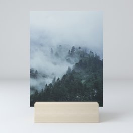 Foggy Mountains | Manali, India Mini Art Print