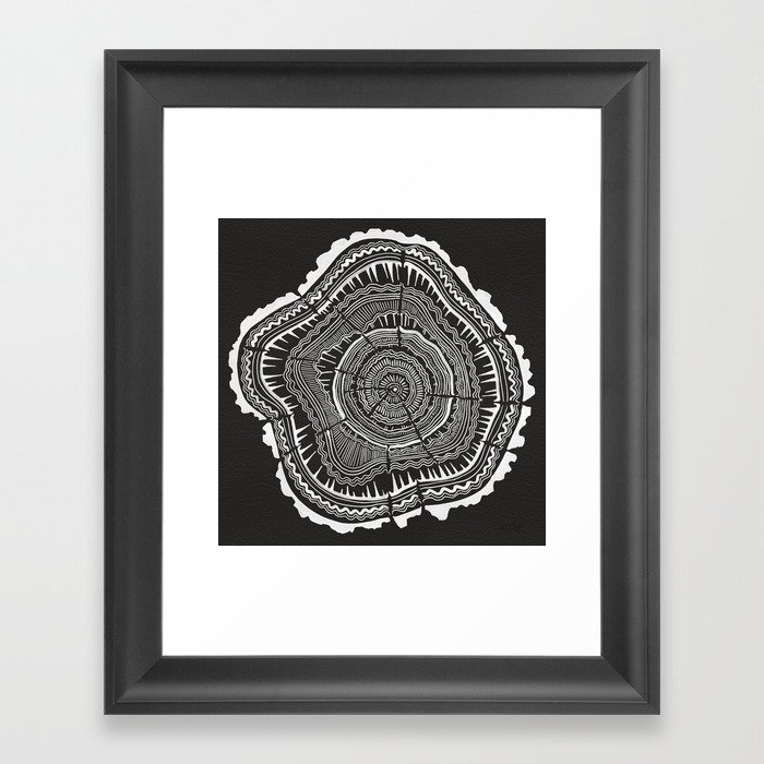 Growth Rings – 65 Years – Black Framed Art Print