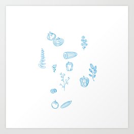 Blue Vegetable Art Print
