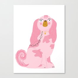 Pink Staffordshire Dog Canvas Print