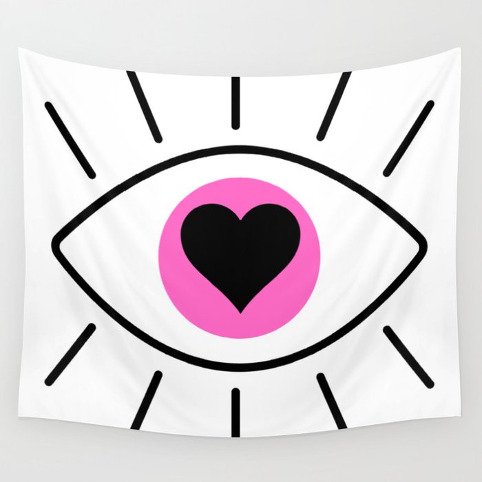 An Eye with a Heart Wall Tapestry