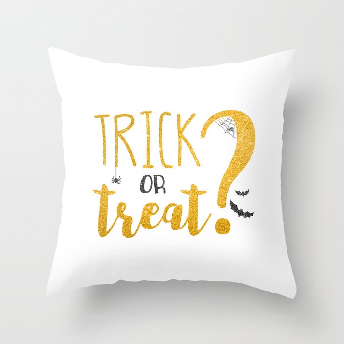 Trick Or Treat Glitter Throw Pillow By Avenger Society6