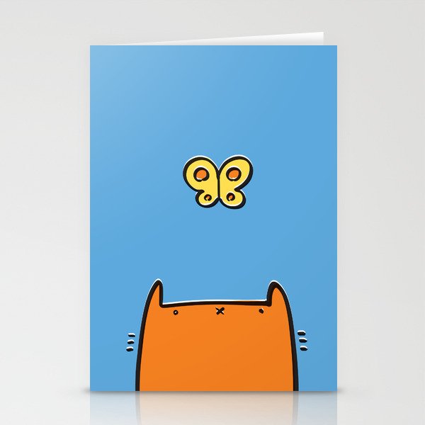 Butterfly and a cat Stationery Cards