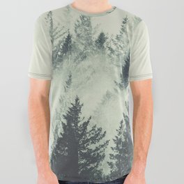 Forest Green - Foggy Woods Delight All Over Graphic Tee