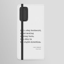 And a step backward - Kurt Vonnegut Quote - Literature - Typewriter Print Android Wallet Case