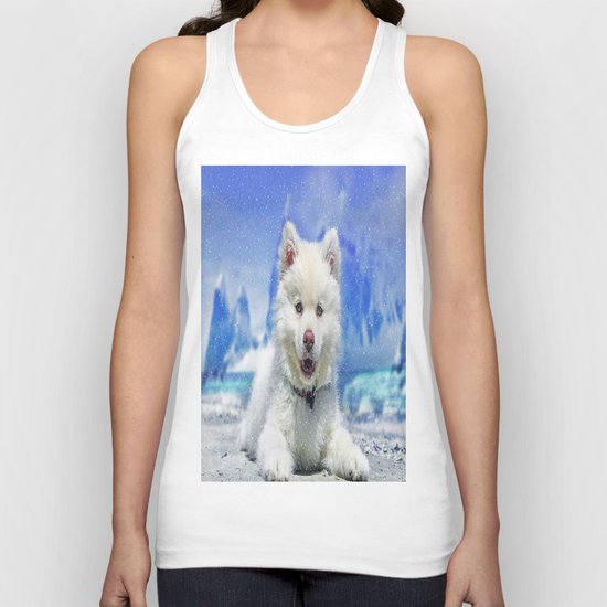 Winter Snowdog Unisex Tank Top
