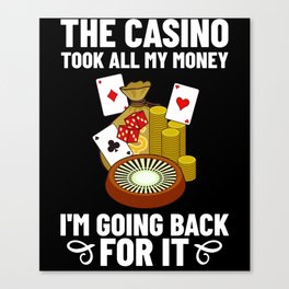 Casino Slot Machine Game Chips Card Player Canvas Print