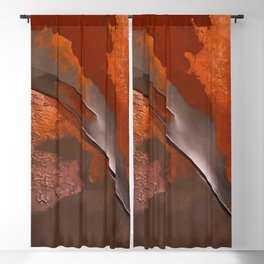 Rust and Metal Japandi Art Blackout Curtain