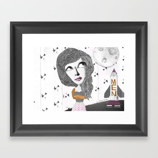 If we can put one man on the moon... why not them all? Framed Art Print