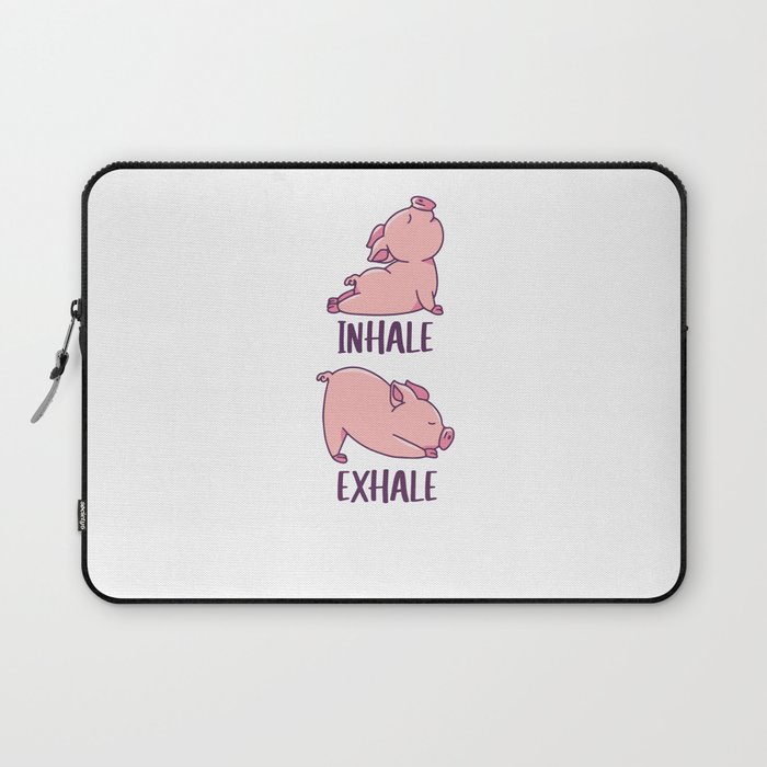 Pig Yoga Cute Pigs Doing Sport inhale exhale Laptop Sleeve
