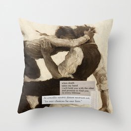 Dark Academia | Romance - In Our Choices Lie Our Fate | Poetry Study Painting Love Death Aesthetic Throw Pillow