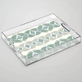 Modern abstract big weave pattern – green Acrylic Tray