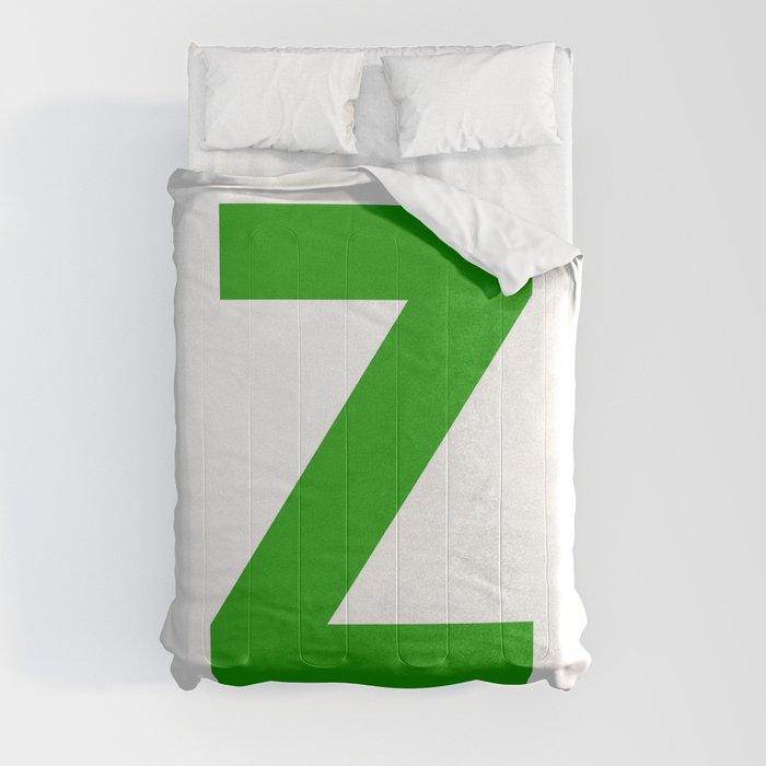 Letter Z (Green & White) Comforter
