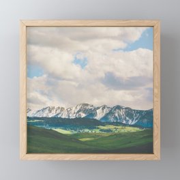 Sunlight and Mountains Framed Mini Art Print