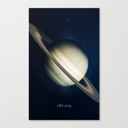Saturn with stars Canvas Print