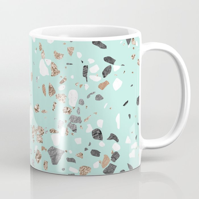 Glitter and Grit Marble Mint Green Coffee Mug