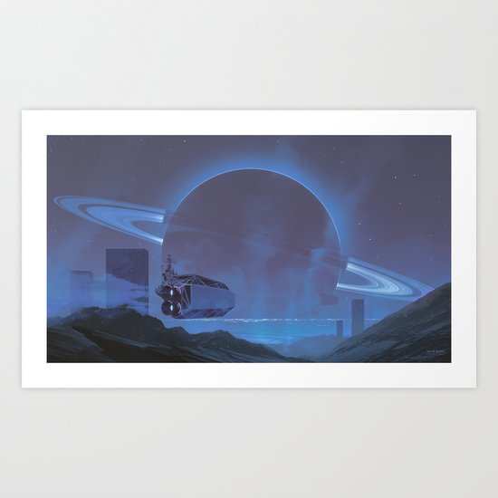 Silver sunset Art Print