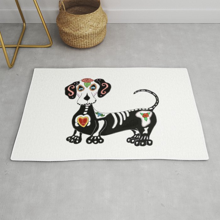 Dachshund Sugar Skull Rug By Jnccreations Society6