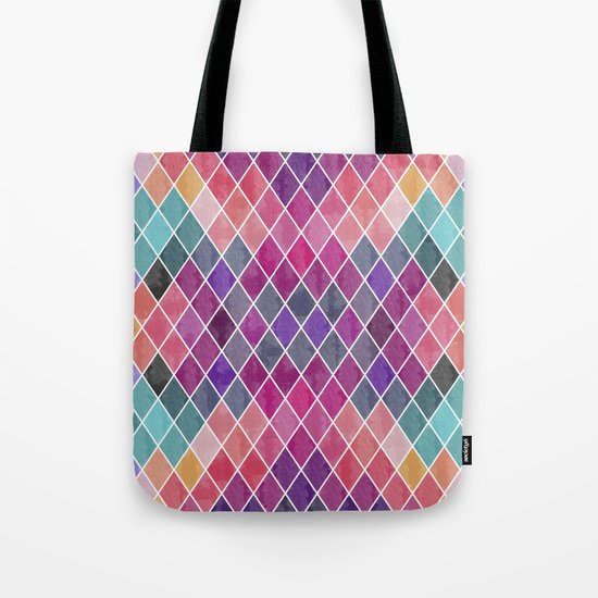 Watercolor Geometric Pattern Tote Bag