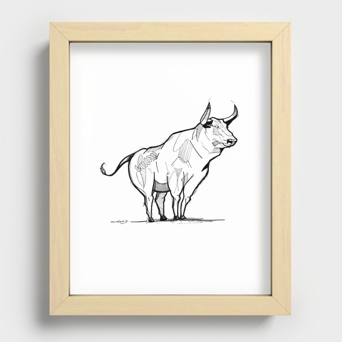 Bull Recessed Framed Print