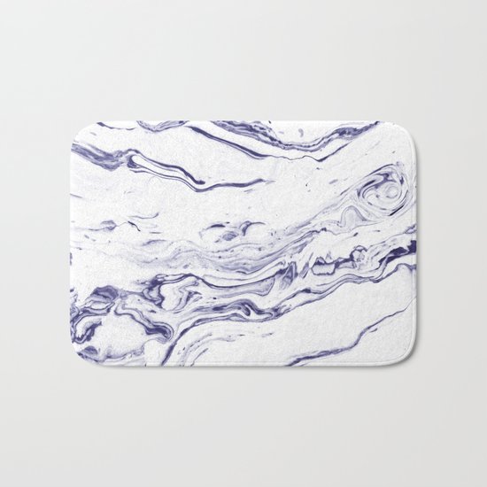 Navy Blue Marble #society6 #decor #marble Bath Mat