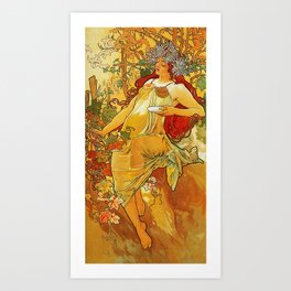 Alphonse Mucha  -  Autumn Art Print