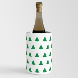seamless green christmas tree pattern Wine Chiller