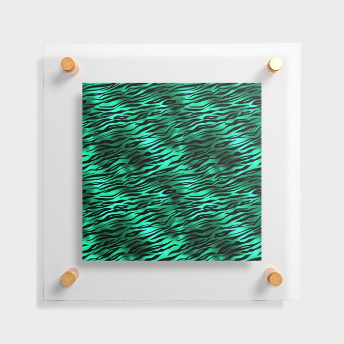 Green Tiger Skin Print Metallic Pattern Floating Acrylic Print