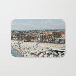San Sebastian Bath Mat | Black And White, Landscape, Umbrella, Resort, Beach, Film, Sansebastian, Trees, Travel, Old 