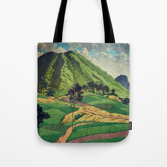 Crossing people's land in Iksey - Summer Green Mountain Ukiyoe Nature Landscape Tote Bag