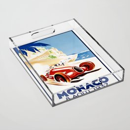 Vintage Monaco Grand Prix 1937 Poster Acrylic Tray