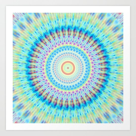 mandala waves Art Print