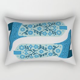 Cowgirl Boots – Mint and Blue Rectangular Pillow
