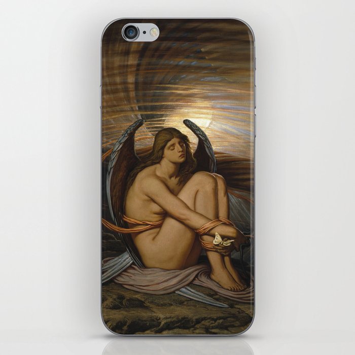 Tortured Souls - Soul in Bondage angelic still life magical realism portrait painting by Elihu Vedder  iPhone Skin