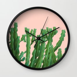 Italian Peach Cactus Wall Clock