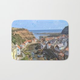 Staithes Bath Mat | Nearwhitby, Decorations, Staithes, Harboour, Cleveland, Northeast, England, Fishingvillage, Interiors, Graphicdesign 