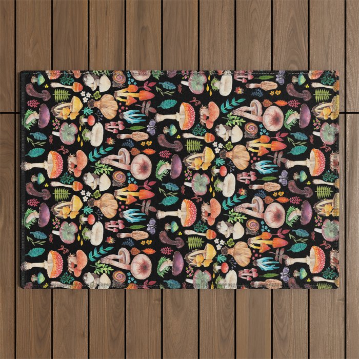 Mushroom heart Outdoor Rug