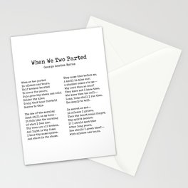 When We Two Parted - Poem by George Gordon Byron - Literary Print - Typewriter 2 Stationery Card
