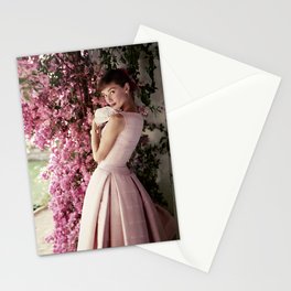 Audrey Hepburn Flowers Stationery Card