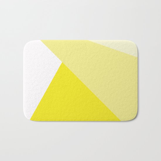Simple Geometric Triangle Pattern- White on Yellow - Mix & Match with Simplicity of life Bath Mat