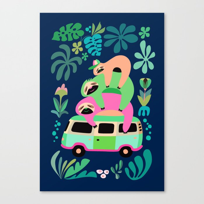 The sloth family Canvas Print