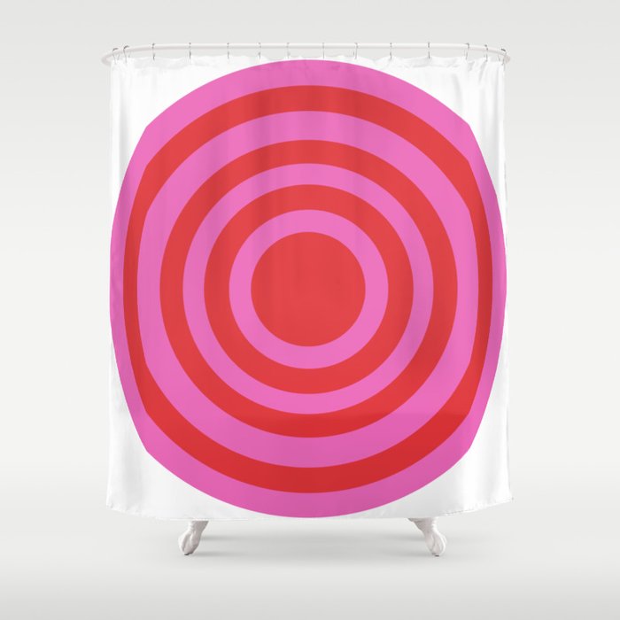 The Circle - Pink Red Colourful Minimalistic Art Design Pattern Shower Curtain