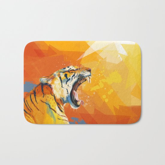 Tiger in the morning Bath Mat