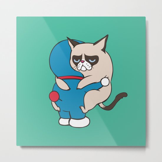 Cat Hugs Metal Print