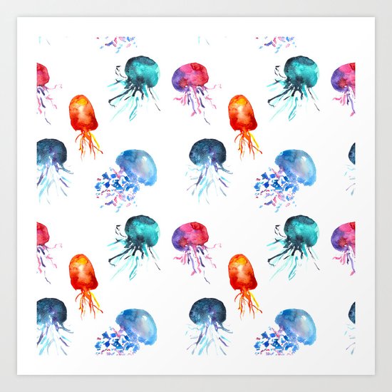 happy jellyfish Art Print