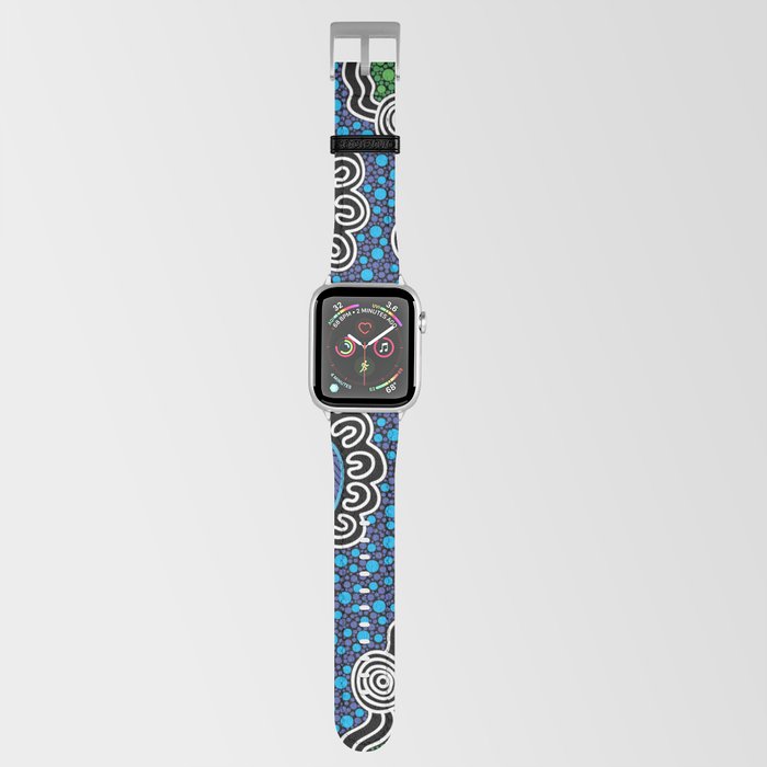 Authentic Aboriginal Art - The River (green) Apple Watch Band