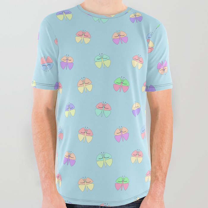 Whimsical Butterfly Pattern All Over Graphic Tee