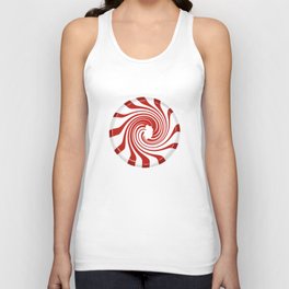 Peppermint swirl candies on white Unisex Tank Top